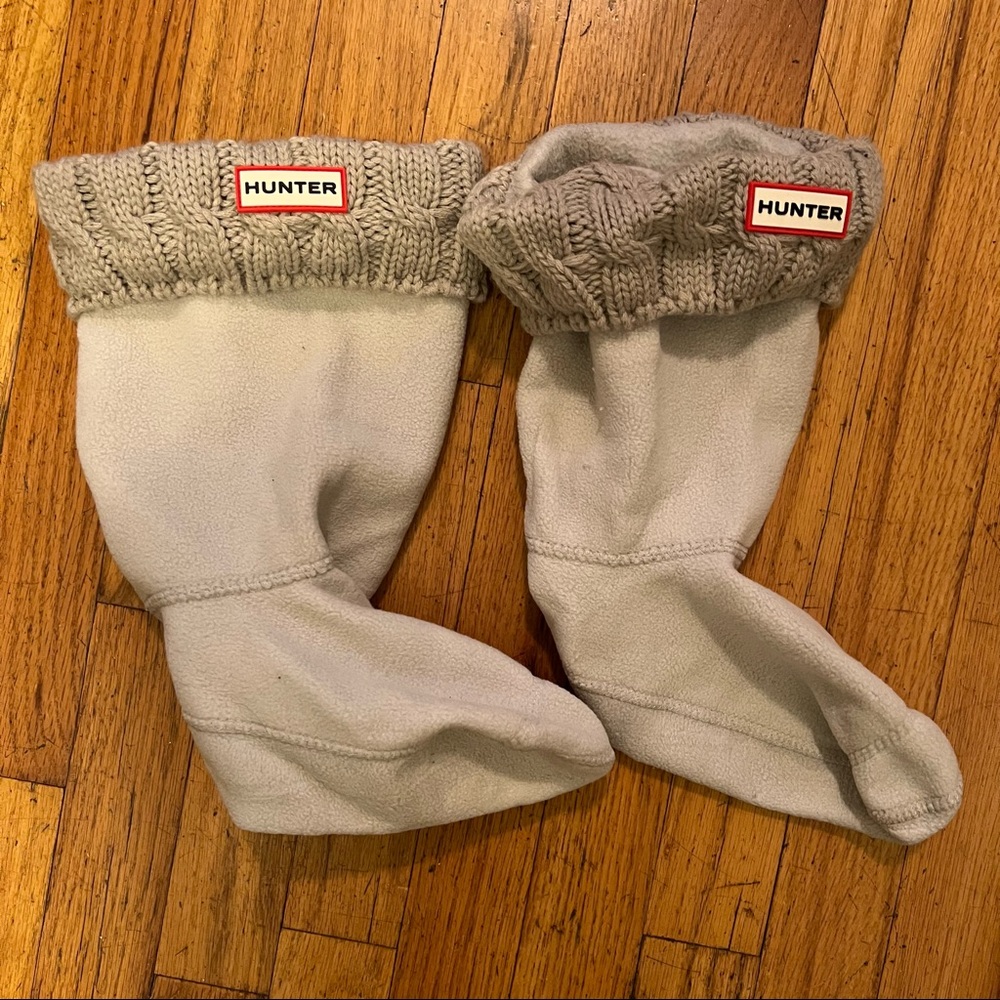 Hunter fleece wellies socks cable knit